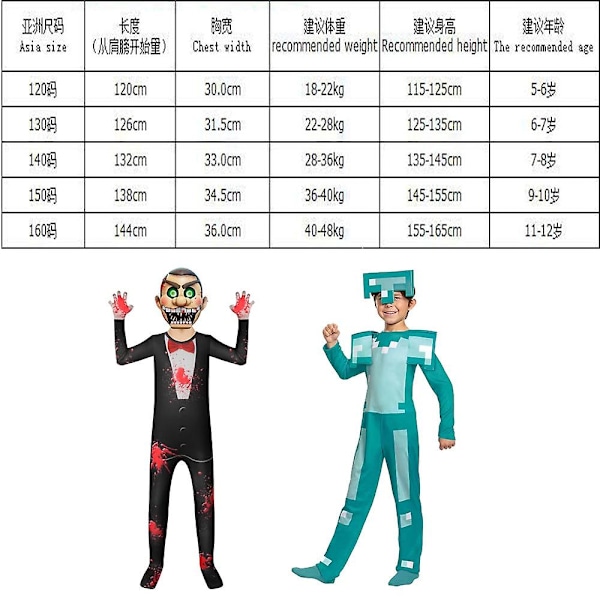 Halloween Robloxing Fancy Kostymer Barn Spandex Kläder För Barn Kostym Mask Flickor Pojkar Jul Body Skräck Cosplay Set MinecrafteEr Roblox LD07 Roblox LD07 5T(120)