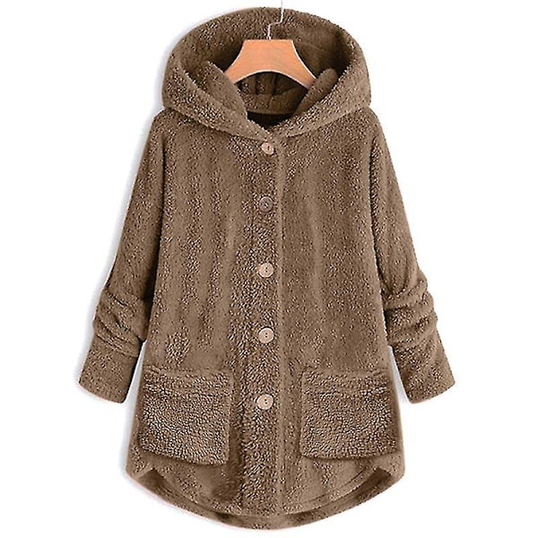 Bamsejakke med hætte til kvinder Solid W Khaki 4XL