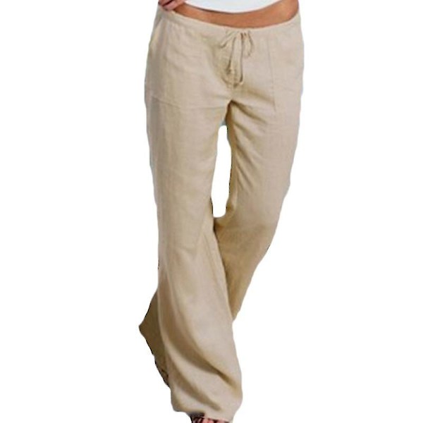 Kvinders Casual Yogabukser i ensfarvet vY Khaki XL