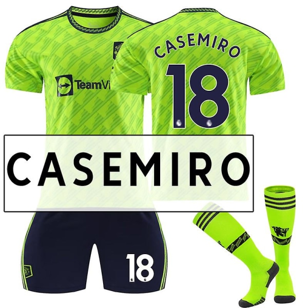2022-2023 Manchester United fodboldtrøjesæt nr. 18 Casemiro V XL (180-190cm)