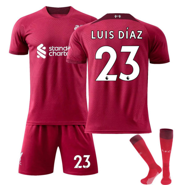 22-23 Liverpool Home Børnefodboldtrøje nr. 23 Luis Diaz Z 24