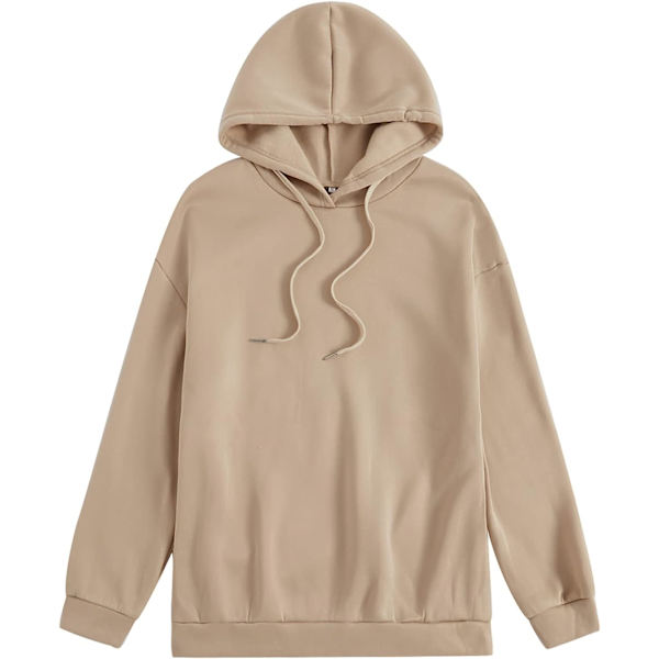 HAUFR naisten kirjekuvioinen pitkähihainen kiristysnyörillinen huppari Z X A Khaki Large