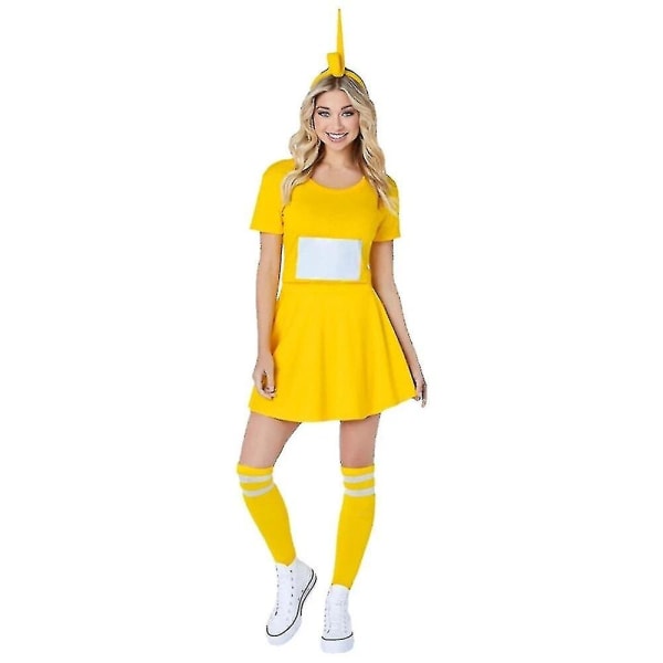 Fancy kvinner Teletubbies Cosplay Costume ress Tinky Winky Anime ipsy Laa-laa Po Cheerleading Uniform Girl Halloween Costume _oa W D Adult female