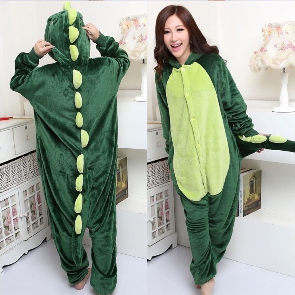 Fancy Cosplay Kostume Onesie Pyjamas Voksen Nattøj Dinosaur -1 L