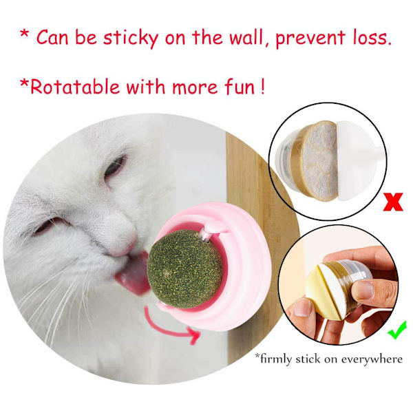 4 stk Catnip bolde, Tandrensning Kattespids legetøj til katte, 5*4cm.
