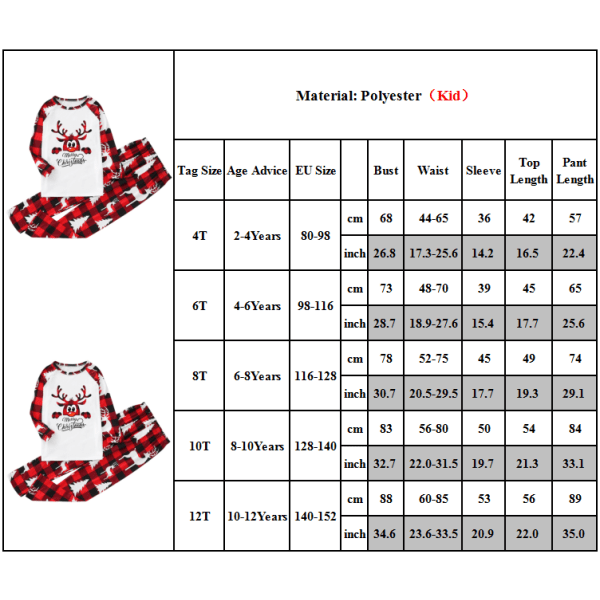 Jul familj matchande pyjamas Print nattkläder nattkläder set . Kids 4T