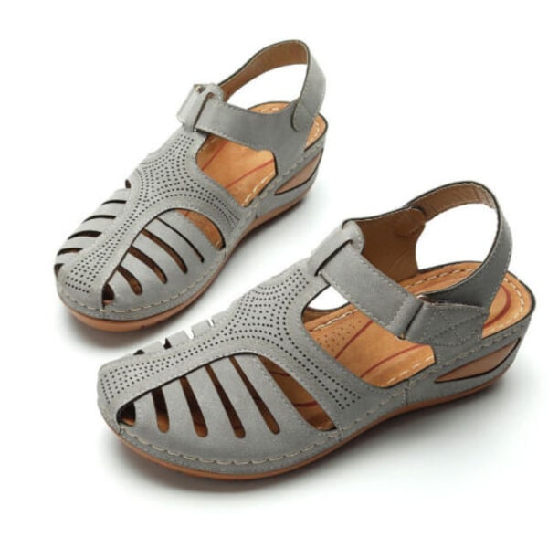 Naisten ortopediset sandaalit, suljetut kesätossut. grey tag size 43=uk 8