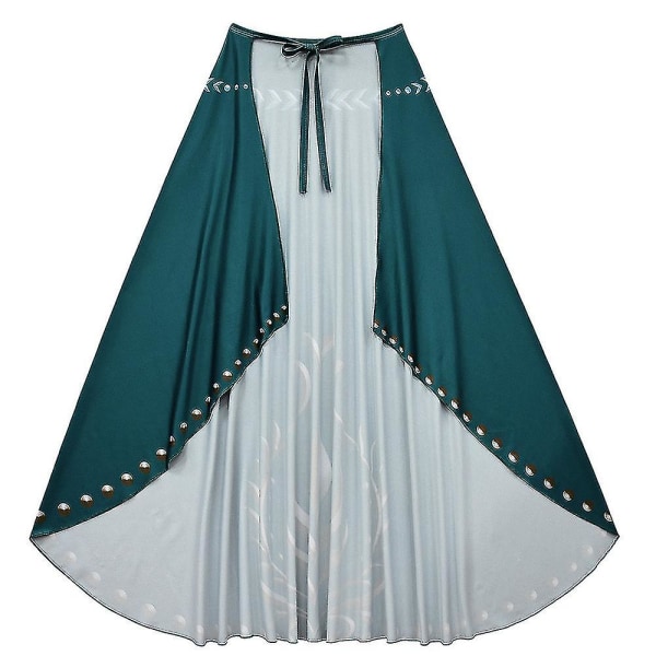 Ny Frozen Princess Anna Cosplay Cloak Dress Dräkt Outfit Barn Flickor Fancy Dress Z X 6-7 Years