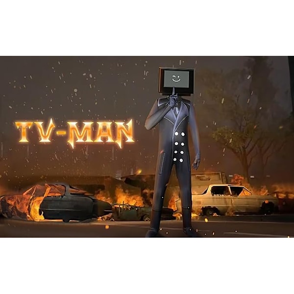 Skibidi Toalett TV Man Jumpsuit Cosplay Halloween-asu lapsille Camera Man Camera Man Adults 190