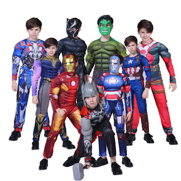 Halloween Muscle Costume Cosplay Hulk Costume for barn Avengers Anime Costume (Muscle Bumblebee + Mask) S H