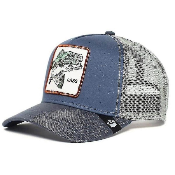 Aikuisten musta pantteri verkkolippis kesä baseball-lippis Trucker Cap W Striped bass