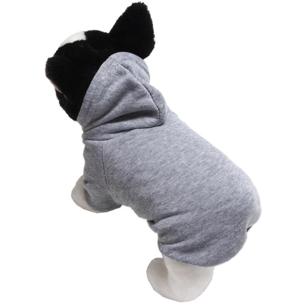 Pet Cat hættetrøje Kostume Hunde Puppy Coat Outfit Jumper Warm Jacket W grey L