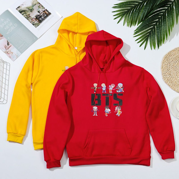 BTS Hoodies Hösttröjor GUL yellow V . yellow XL