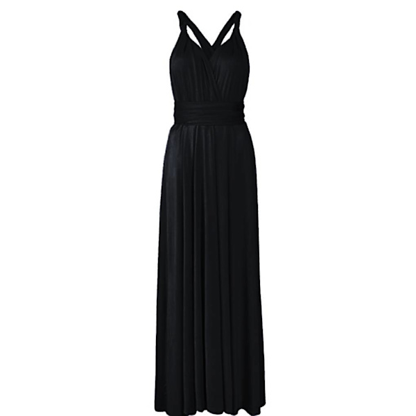 Dambandage Multi Way Wrap Convertible Maxiklänning Brudtärna Z Black XL