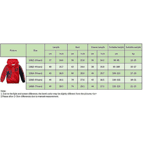 Barn Gutter Hoodie Genser Baby Kids Spider-man Hoodie Jakke Topper Jakke Rød Red 130