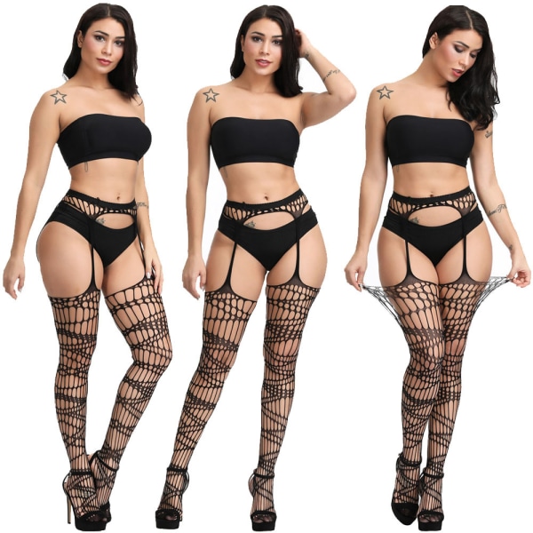 5 Pack høy midje fiskenett tights lår høy combination 1