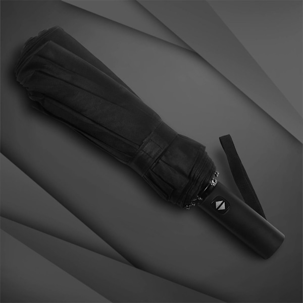 Automatisk Paraply 12 Ribs Paraply SORT Black