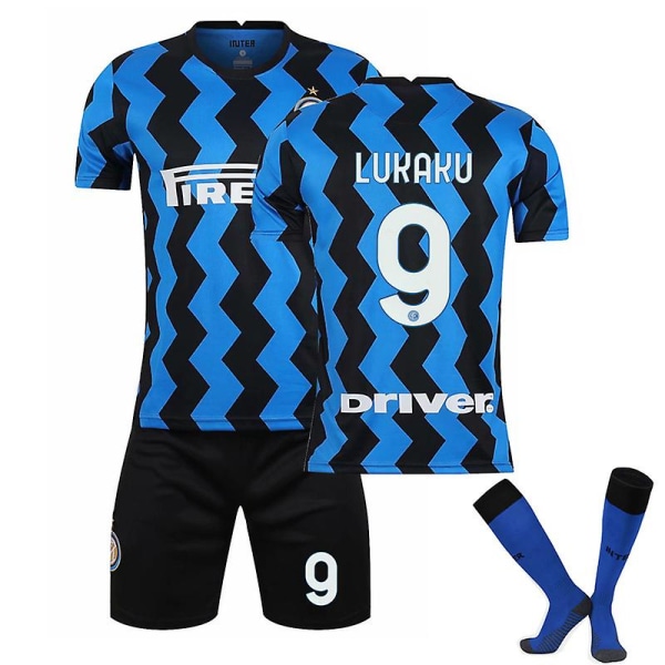 Fotballskjorte til barn Fotballskjorte Hjemme Borte Treningsskjorte 21/22 V 20 21 Home Kit Lukaku 9 Kids 18 (100-110)