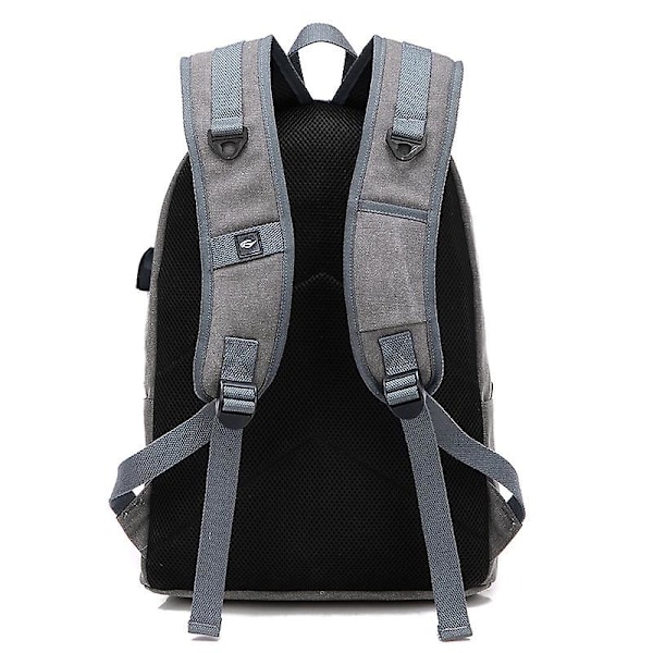 Lerretsryggsekk Herre Uformell multifunksjonell ryggsekk med lader USB -1 BROWN