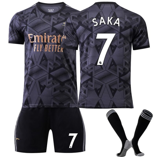 22-23 Arsenal Udebane T-shirt nr. 7 Bukayo Saka fodboldtrøje C M