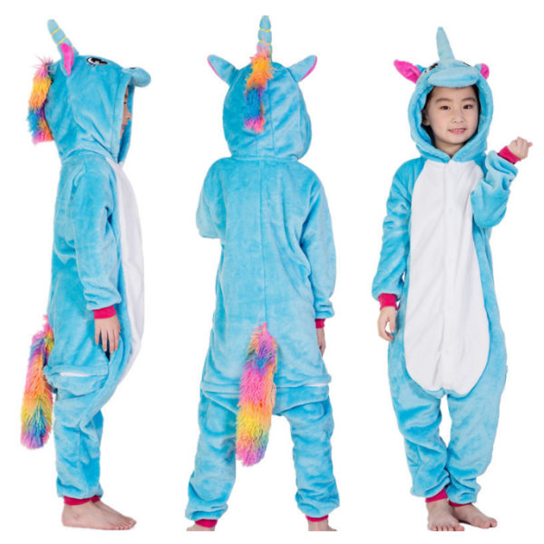 Vuxen eller barn One-Piece Cosplay Animal Pyjamas W blue 100