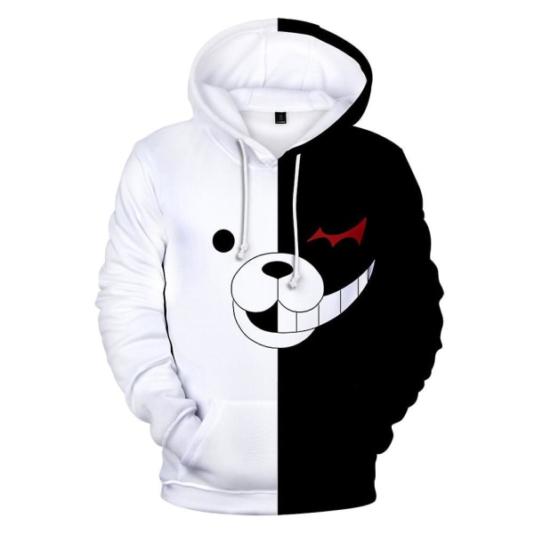 Anime Danganronpa Monokuma Cosplay Costume Black White Bear Hettegenser Sweatshirt Pullover Jacket vY L