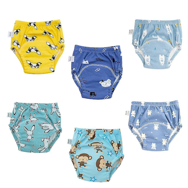 Unisex bomuld Genanvendelige Potty Træningsbukser Åndbar 6-Pack yz 100 style 1