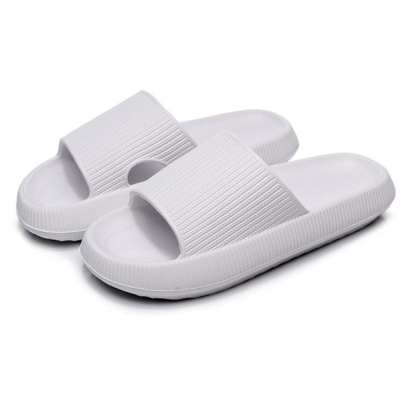 Kvinnor Tjock Platform Cloud Tofflor H white 32-33(220mm)