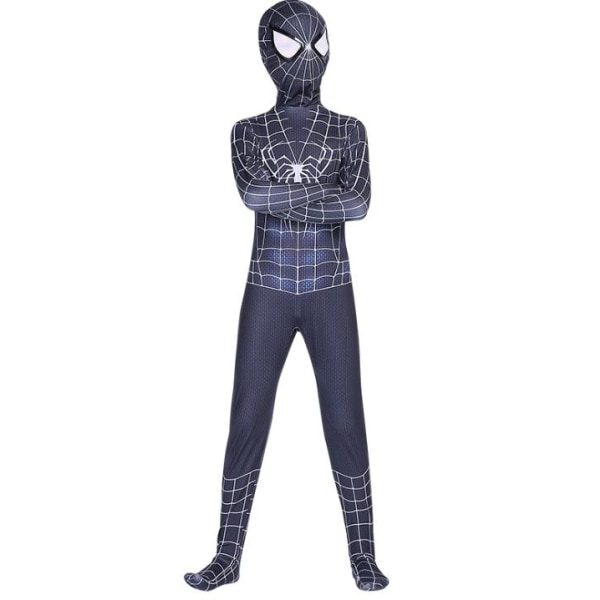 Barn Gutter Spiderman Fancy Dress Fest Jumpsuit Cosplay Kostyme Hvit Rød 110cm Black white 100cm