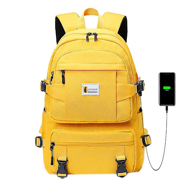 Matkareppu USB-latausportilla W Yellow
