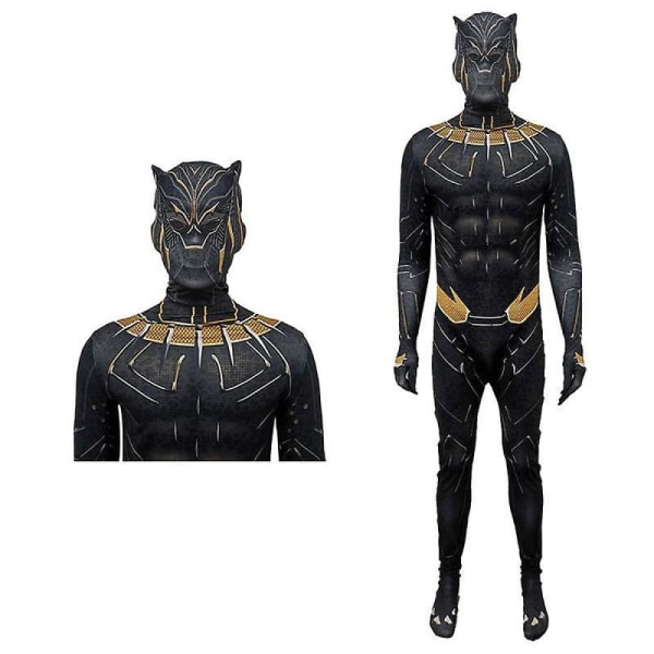 Black Panther Bodysuit CosplayParty Jumpsuit Adult Boys Costume Z 180cm