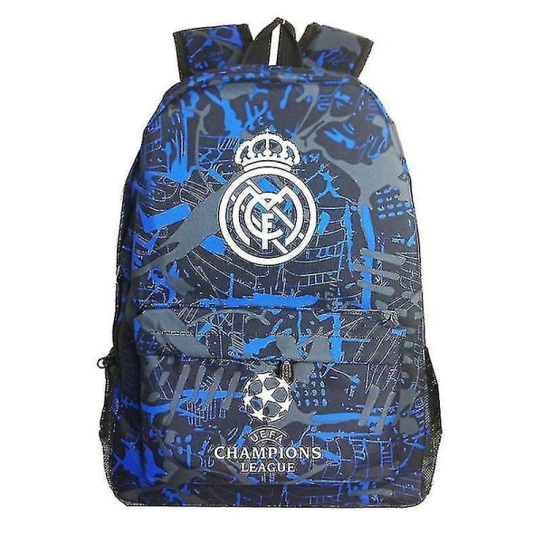 Graffiti Real Madrid Uefa Champions League Olkalaukku Fanin reppu Opiskelijan koululaukun säilytyslaukku -1