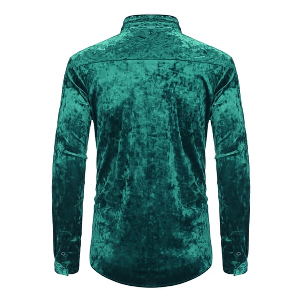 Långärmade för män printed Casual Button Downskjortor vY green S