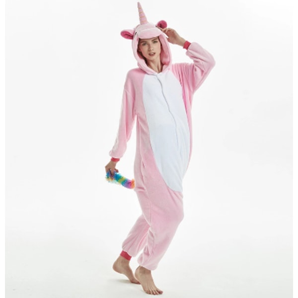 Voksen- eller børne-cosplay-dyrpyjamas i ét stykke W pink S