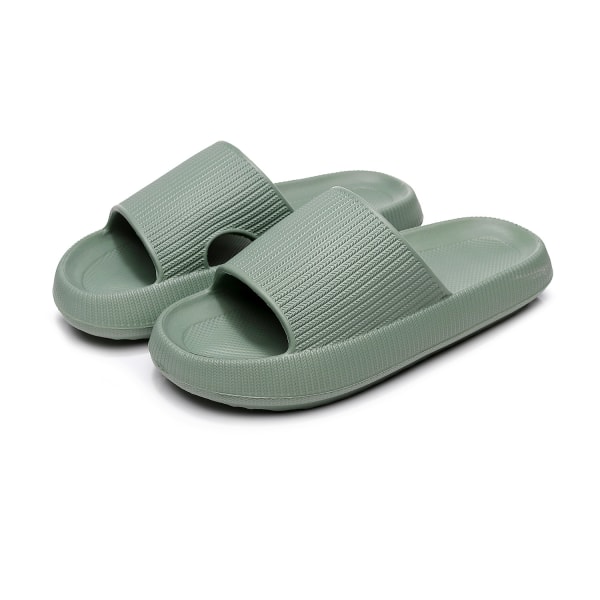 Kvinnor Tjock Platform Cloud Tofflor . Green 36-37(240mm)