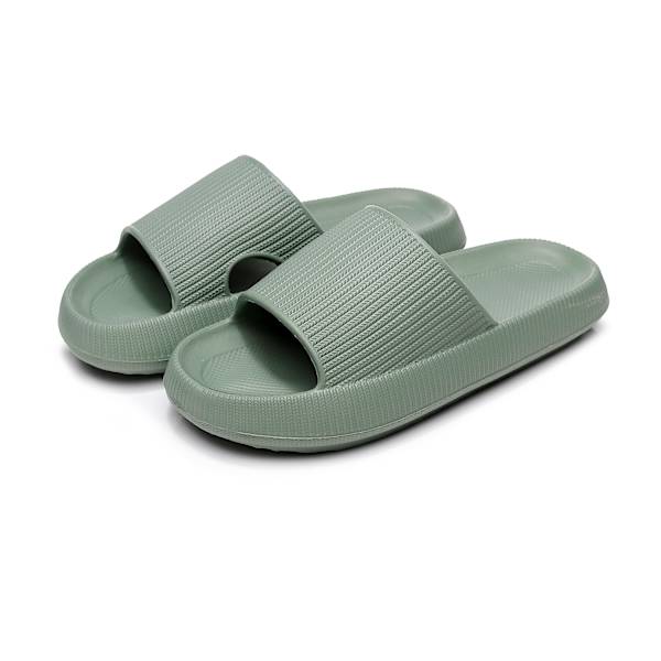 Kvinnor Tjock Platform Cloud Tofflor H Green 36-37(240mm)