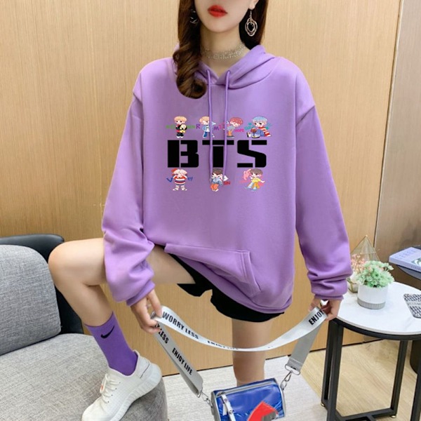 BTS Hoodies Hösttröjor RÖD red V . red M