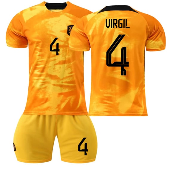 22 Holland trøje Hjemme nr. 4 Virgil skjorte - 18(100110cm)