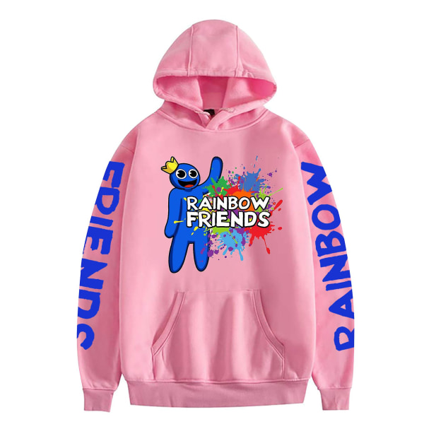 Roblox Rainbow Friends hættetrøje Pullover Rainbow Friends hættetrøje med tryk Varmt tøj Pink 5 W XS