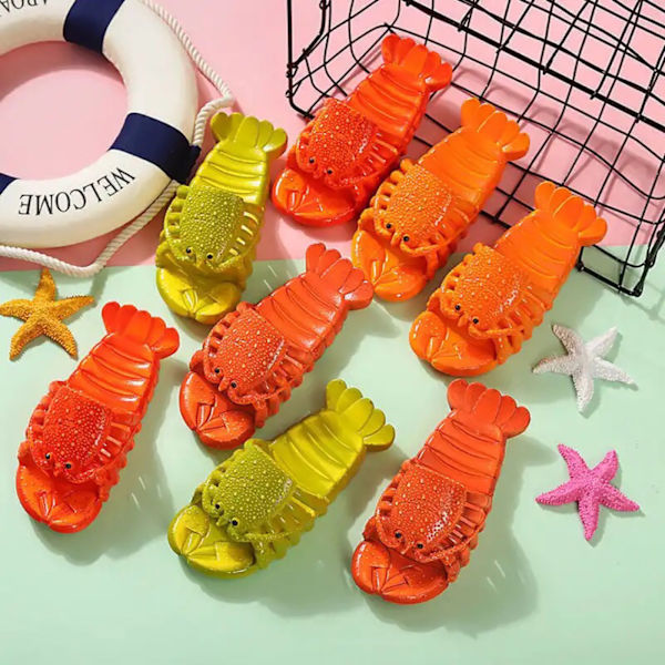 Söt Hummer Roliga Tofflor Beach Halkfria sommarsandaler Red Red 40-41