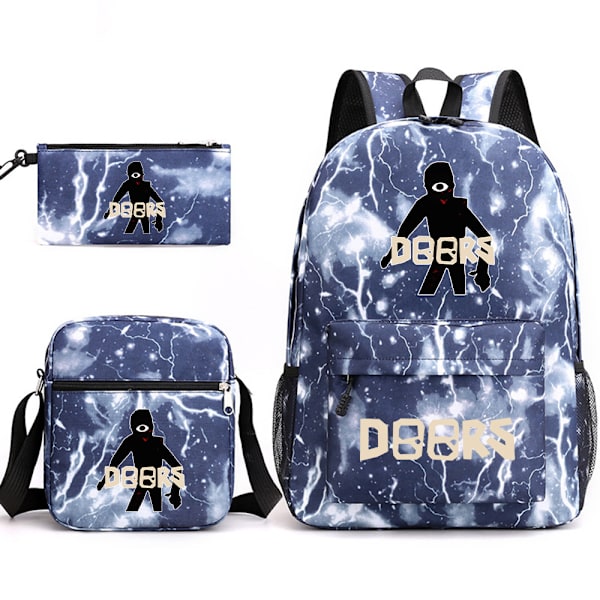dörrar roblox ryggsäck tre delar set - blixtblå-1 k -