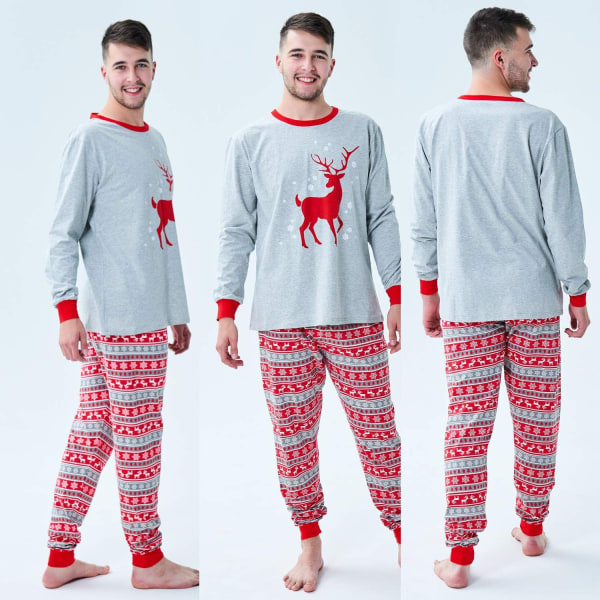 Julebarn pyjamassett foreldre-barn trykte hjemmeklær Christmas child 3