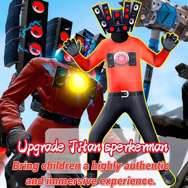 Skibidi Toalett TV Man Jumpsuit Cosplay Halloween kostym för barn Camera Man Camera Man Adults 190
