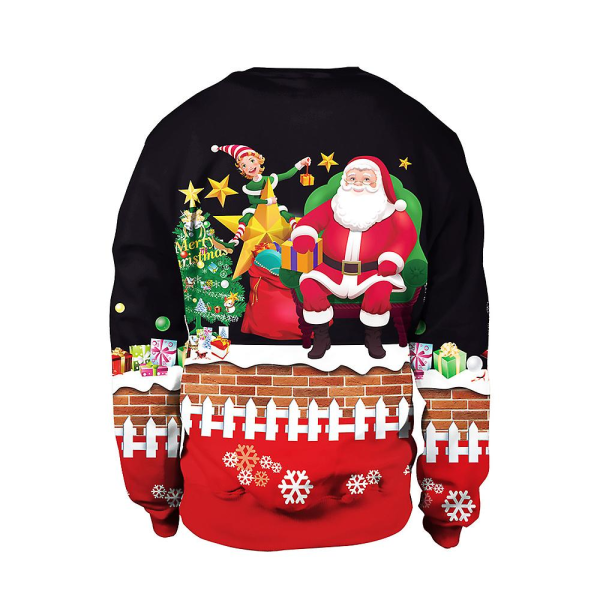 Joulupaita Talvi Syksy Crew Neck Tops Pusero Pure Pure Printed W Santa Claus XL