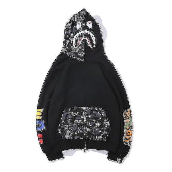 Luvtröja för herr Camo Loose Zipper Jacka Sweatershirt För Herr Pojke H Star Pocket XL