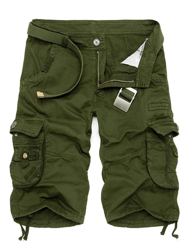 Mænds afslappede lommeoverall strandshorts. Green,38
