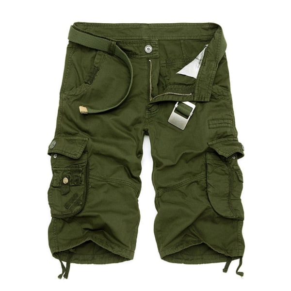Miesten vapaat taskuhaalarit rantashortsit. Green,34