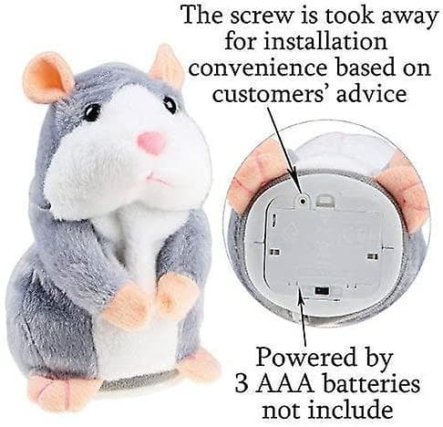 Plysjleketøy for snakkende hamster k Grey