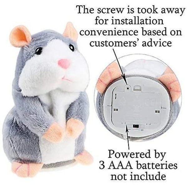 Puhuva hamsterin pehmolelu k Grey
