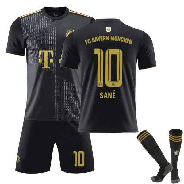 Barn / Voksen 21 22 Bayern Away sort skjortesæt V7 SANE-10 26#